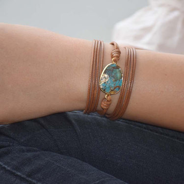 Gold Ocean Jasper Wrap Bracelet-Your Soul Place